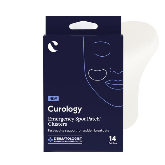 Curology Emergency Spot Patch Clusters for Breakouts, Fast Acting Large Hydrocolloid Pimple Patches for Face, Oil Absorbing, 14 Count