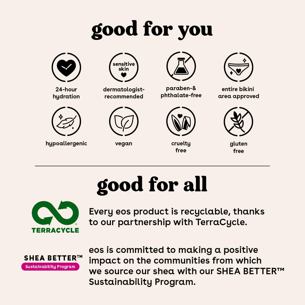 eos Shea Better Shave Cream- Pink Citrus, Shea Butter Skincare, Shaving Cream for Women, 7 fl oz, 2-Pack