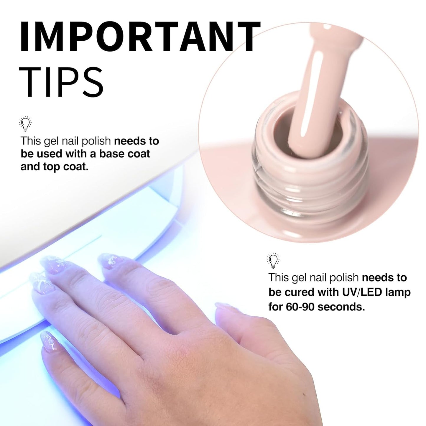 CANNI Pink Gel Nail Polish – Light Nude Oyster Pink, High Gloss Soak-Off UV/LED Gel for French Manicure, DIY Home & Salon Use, 0.32 fl oz