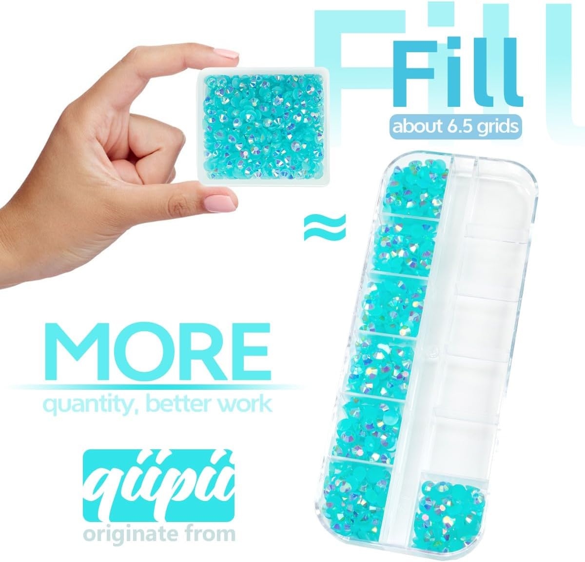 Aquamarine AB Resin Rhinestones w B7000 Jewelry Glue for Bedazzling Crafting 3mm-6mm Lake Blue Flatback Jelly Stones Bulk SS10-SS30 Water Blue Diamonds for Nails Face Makeup Tumblers Crafts