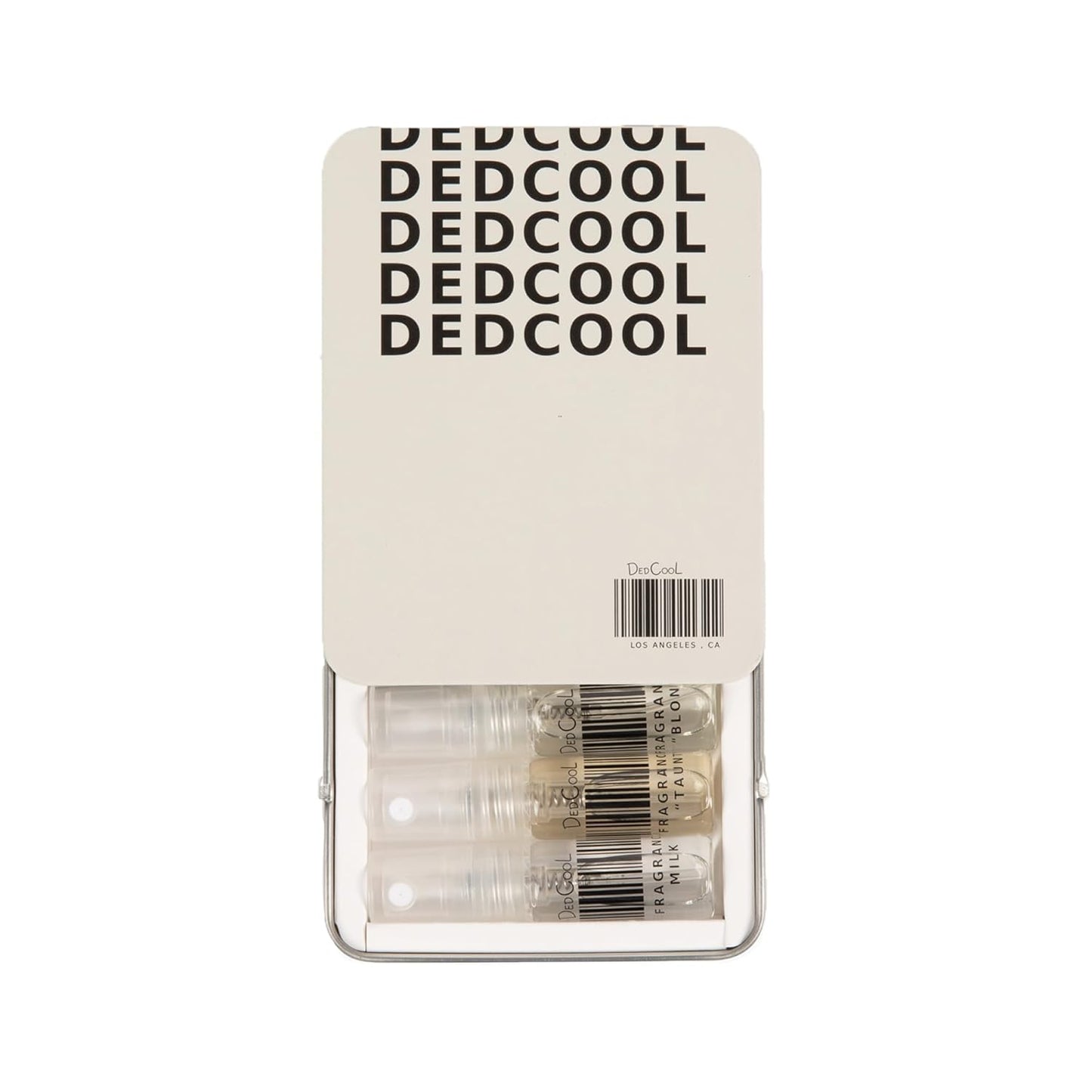 DedCool Sample Tin Luxury Fragrance Discovery Set | 6 Genderless Scents – Xtra Milk, Milk, Red Dakota, 01 Taunt, Madonna Lilly, 03 Blonde | Long Lasting, Vegan, Non-Toxic, Clean | Travel Size