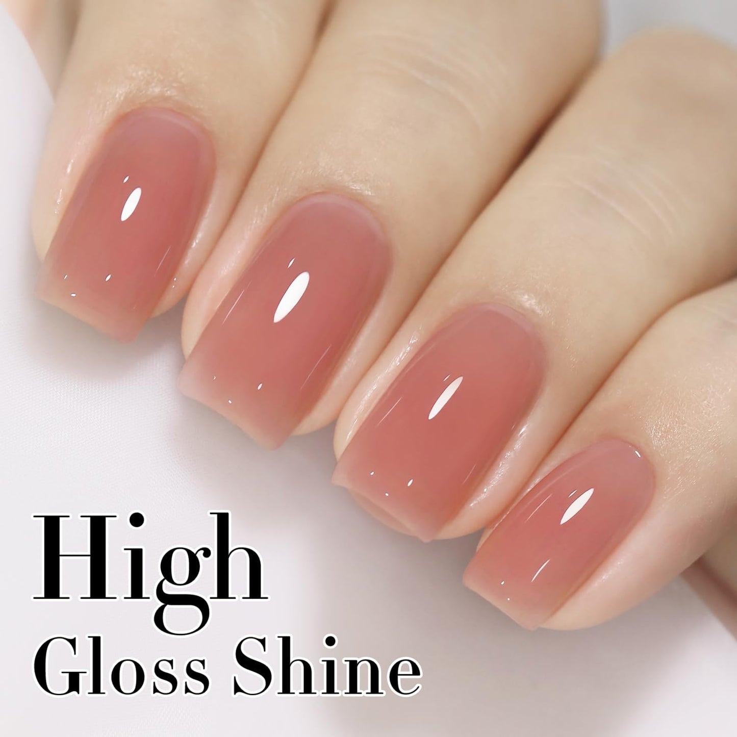 Double Rhythm Gel Polish Translucent Sheer Neutral Natural Light Milky Same Color Same Bottle 15ML Jelly Polish Art DIY at Home (Baby Nude Pink-A1321)