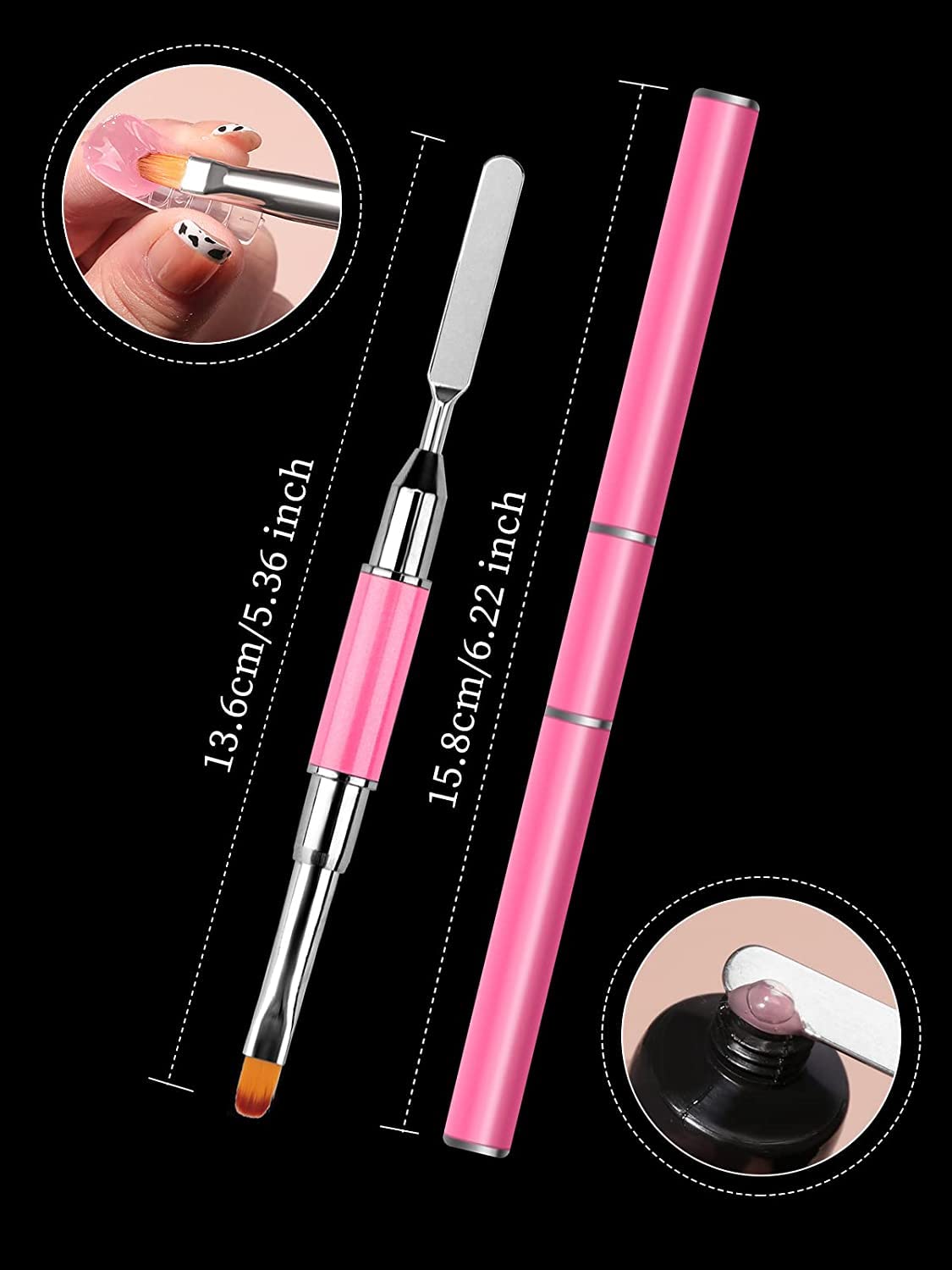 EBANKU 100 PCS Clear Nail Extension Form Tips Dual Nail Mold Full Cover UV Polygel Gel Tools Acrylic Nail System Forms Set with Black Dual-Ended Polygel Brush & Picker 5Pcs Nail Tips Clip (Coffin