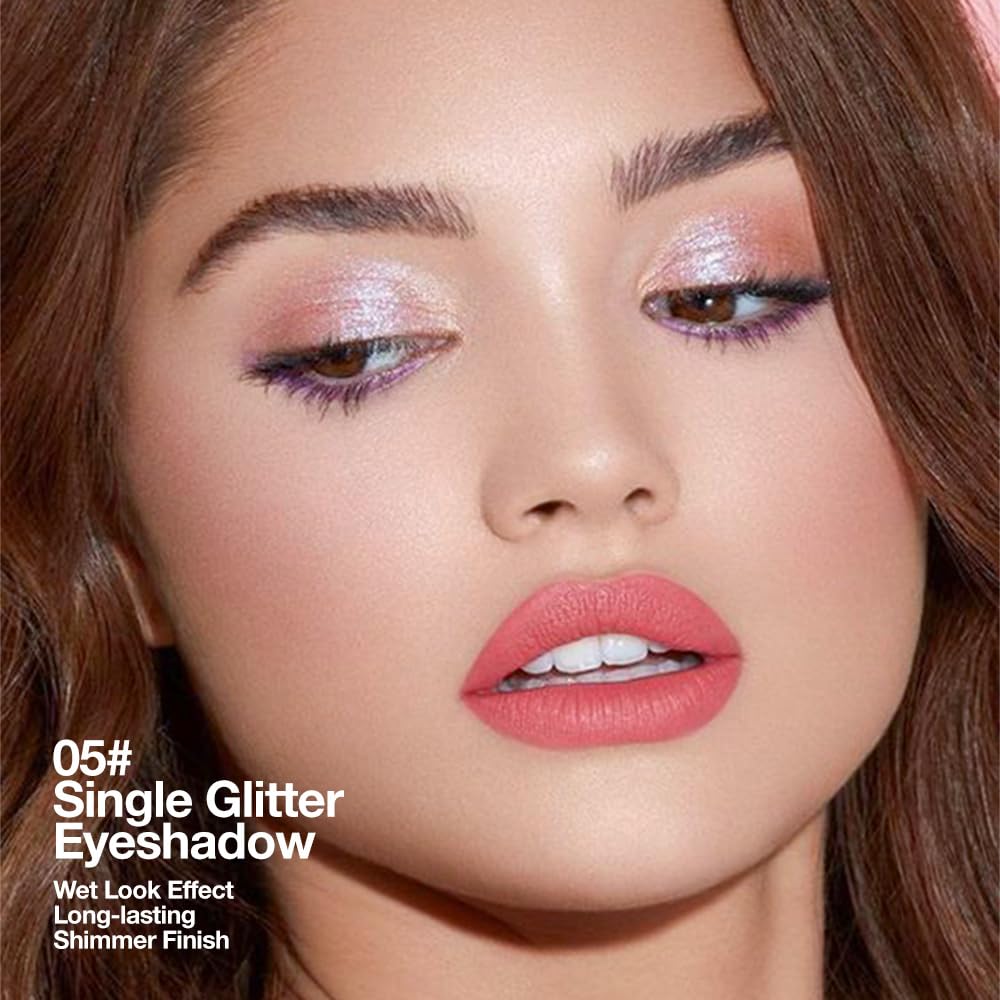 Pink Rose Gold Monochrome Shimmer Eyeshadow Palette Makeup,Long Lasting Naturing-Looking Lightweight Glitter Single Eyeshadow,Neutral Powde Eye Shadow for Older Women