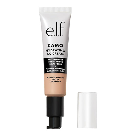 e.l.f. Hydrating Camo CC Cream, SPF 30, Color Correcting Full Coverage Foundation For A Dewy Finish, Vegan & Cruelty-Free, Light 205 N