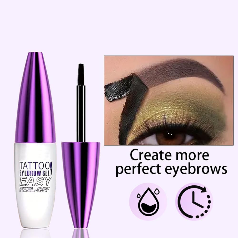 2Pcs Gray Brown Peel Off Brow Tint Gel - Waterproof & Sweatproof Tattoo Effect, Transfer-Resistant Multi-Day Wear, All Skin Types Mother’s Day Gift Set