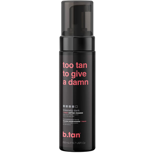 b.tan Ultra Dark Self Tanner Mousse | Too Tan - Best, 1 Hour Express Sunless Tanning Foam, Gold Bronzing Glow, No Fake Tan Smell, Face & Body, Vegan, Cruelty & Paraben Free, 6.7 Fl Oz