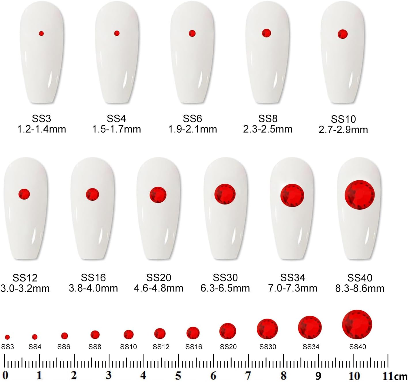 3000PCS SS8 Flatback Rhinestones | 12-Facet Diamond-Cut Glass Gems for Nail Art, Clothing, DIY Crafts |Glue-On Decoration Stones with Silver Backing(Light Siam)