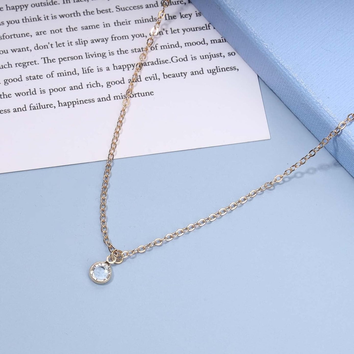 Boho Tiny Crystal Choker Gold Clear Quartz Pendant Necklace Minimal Dot CZ Choker Necklace Simple Everyday Necklace Wedding Necklace Jewelry for Women and Girls Gifts