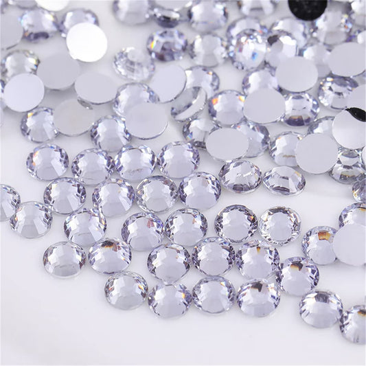 3000 Pieces SS6 2mm Flatback Rhinestones Clear Glass Round Gems Crystals for Nail Art DIY Crafts Clothes Shoes Bags （White）