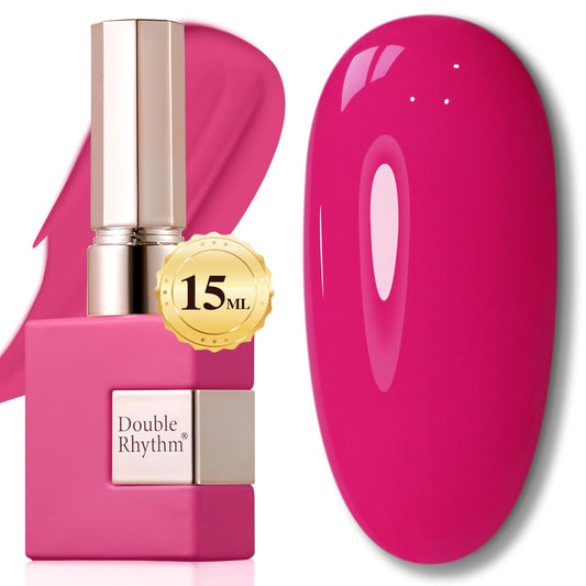 Double Rhythm Translucent Gel Polish Sheer Neutral Natural Light Milky Same Color Same Bottle 15ML Jelly UV Nail Polish Nail Art DIY at Home (Pink Purple-A1471)