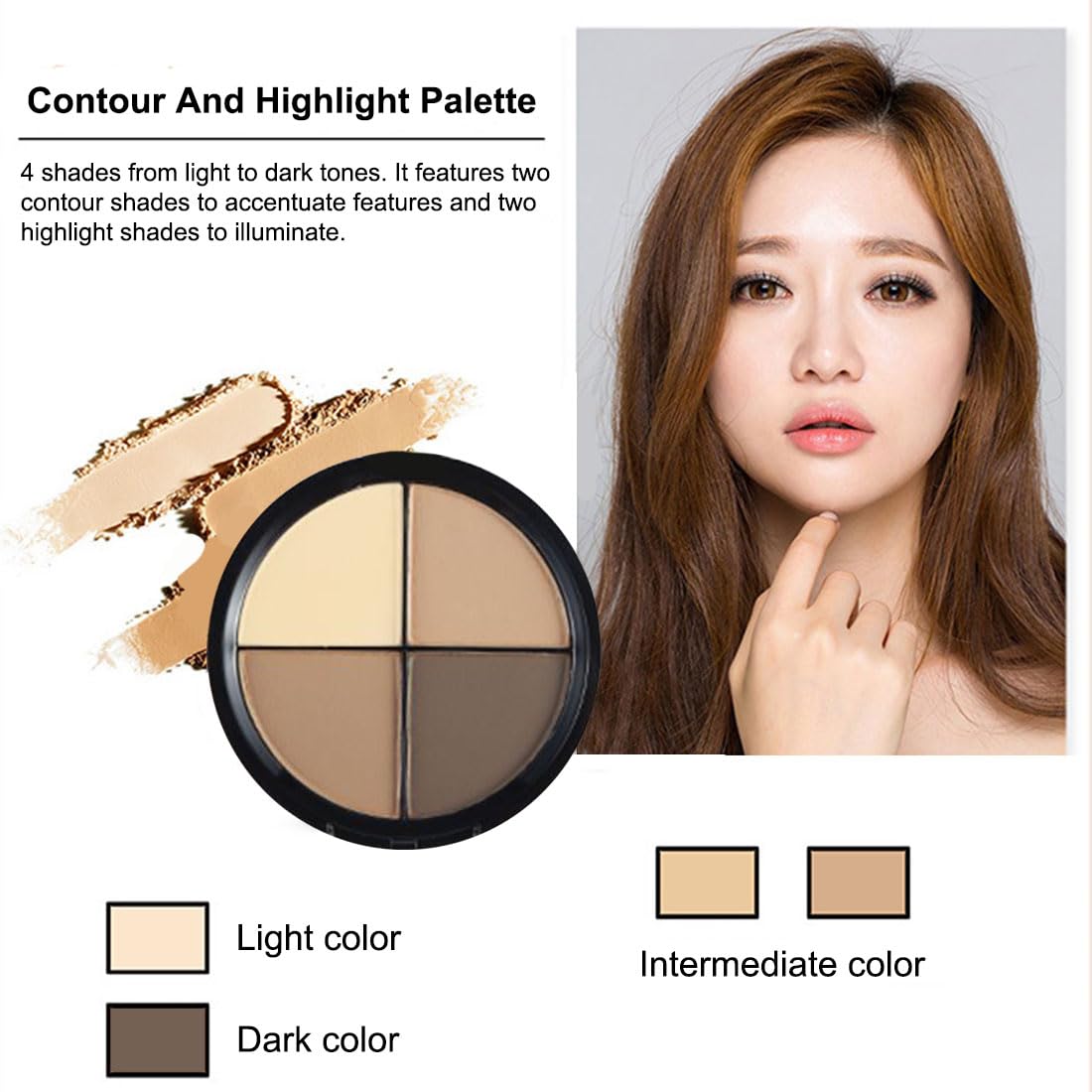 Contour and Highlight Palette Powder Contour Kit Concealing, Highlighting & Contouring Foundation/Concealer Palette Full Coverage Concealer for Mature Skin