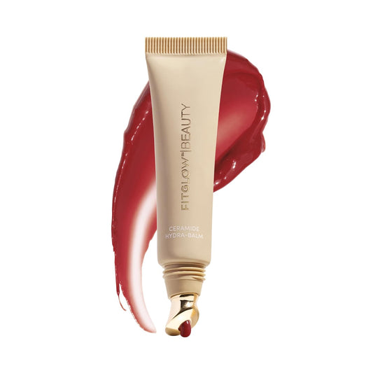 Fitglow Beauty Ceramide Hydra-Balm Lip Gloss | Hydrating Lip Serum with Peptides & Glutathione | Plumping & Anti-Aging Lip Skincare | Dry & Chapped Lip Repair | Vegan & Cruelty-Free | 12g - Pinot
