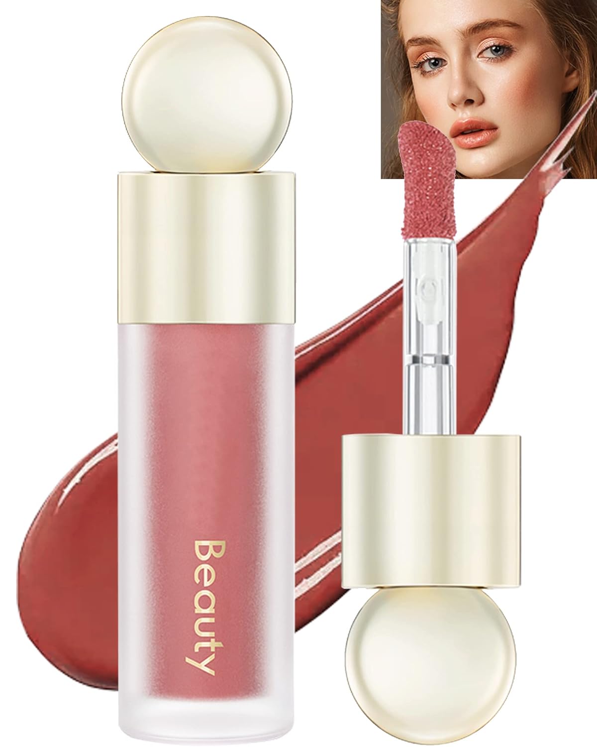 Velvet Liquid Blush Wand, Creme Blush Makeup Stick,Blush Beauty Makeup Dual Use for Cheeks & Lips, Long-Wearing,Dewy Finish,Skin Tint Blush, Contour Blush Wand,Thanksigiving Gift for Women-04