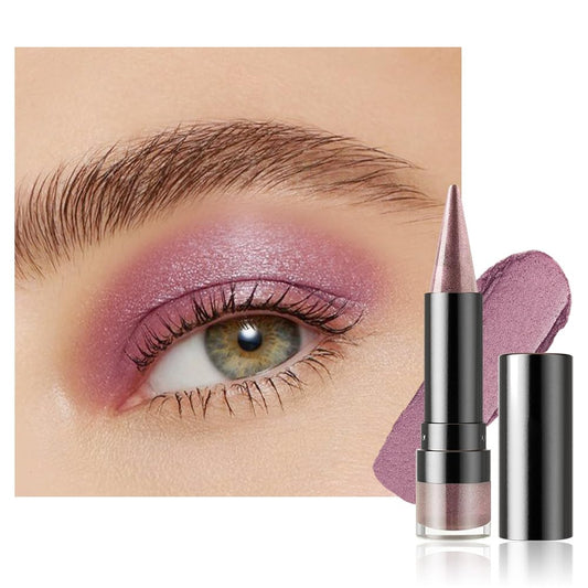BINGBRUSH Glitter Eyeshadow Stick & Eyeliner Pencil, 4-in-1 Metallic Shimmer Cream Eyeshadow, Long-Lasting Waterproof Eye Brightener, Highly Pigmented Eye Makeup(#02-Lavender Gleam)