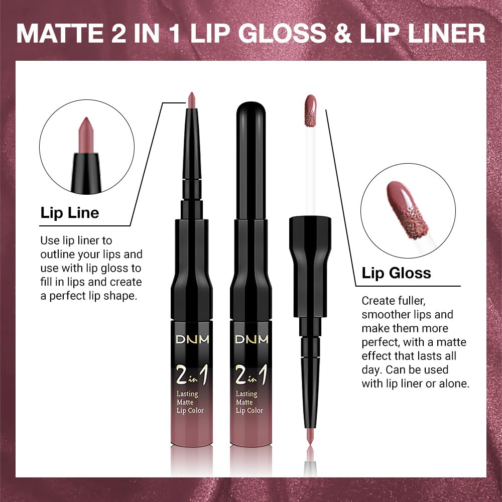 evpct 1Pcs Antique Rose Matte Lip Liner and Liquid Lipstick Stain Makeup Set for women, Nude Pink Long Lasting Smudge Proof Lipstick labiales matte mate larga duracion listip 24 hours originales, 29#