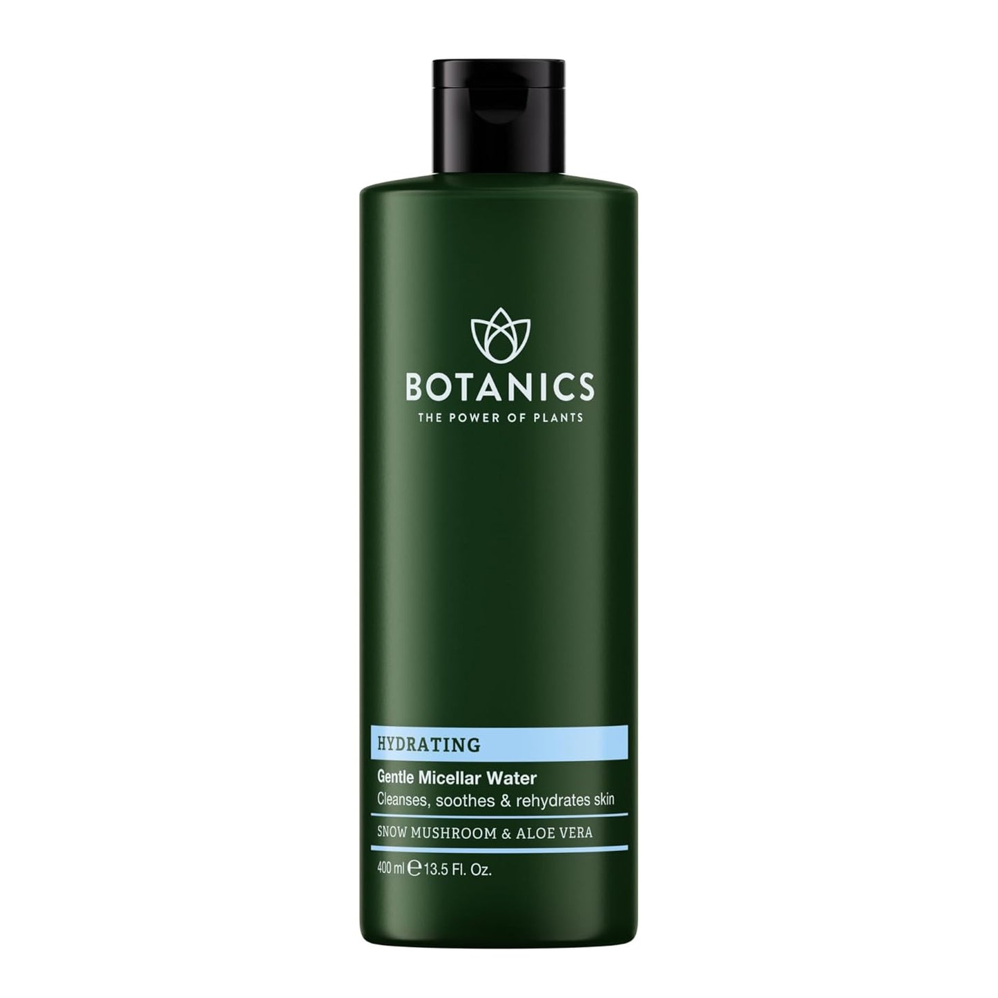 Botanics Micellar Water Makeup Remover - Hydrating & Gentle Cleansing Water - Enriched with Snow Mushroom & Aloe Vera - Vegan & Cruelty-Free Eye Makeup Remover Liquid (13.5 Fl Oz)