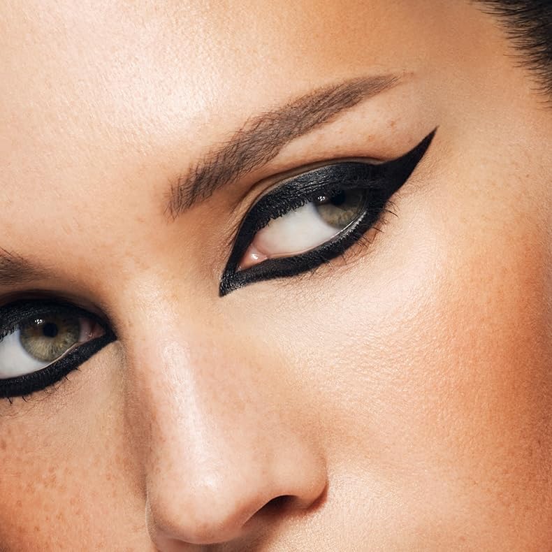 MAKE Beauty Smudge-Proof Felt Tip for Precise Application of Lines, Wings, and Graphics. Long Lasting Eye Liner, Liquid Line Waterproof Felt Tip Eyeliner - Onyx