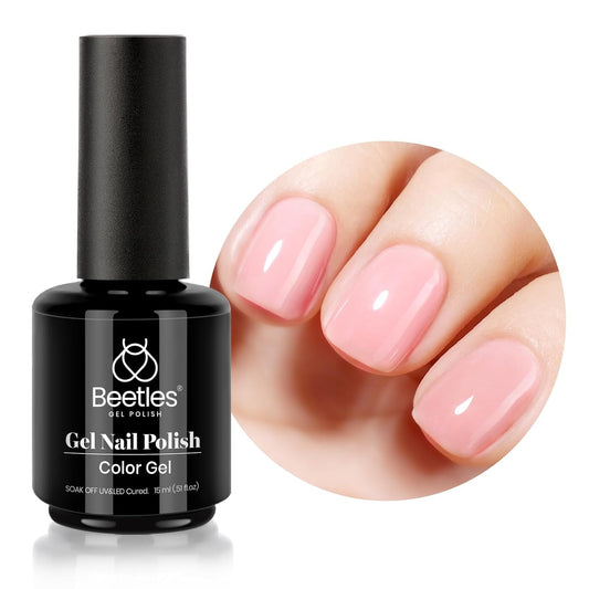 Beetles Gel Nail Polish 15ml Pink Gel Polish Nail Concealer Nude Pink Gel Polish Jelly Gel Nail Polish Skin Tones Soft Natural Pink Gel Polish Soak Off U V LED Nail Lamp Gel Polish