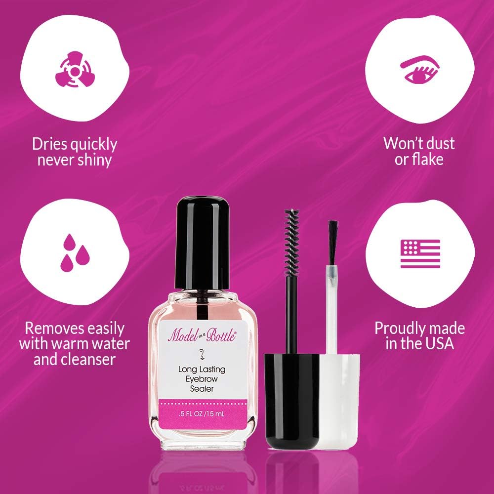 Eyebrow Sealer with Mascara & Brush Applicator – Waterproof, Smudge-Proof, Long-Lasting Eyebrow Gel Topcoat for Flawless All-Day Hold