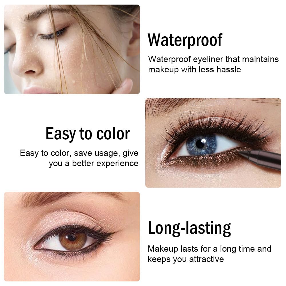 evpct Brown Eyeliner Pencils for Eyes, Brown Colored Eye Liner Pencil Pen Makeup Waterproof Smudge Proof, Colored Gel Waterline Eyeliner Liquid, Face Eye Paint Stick Halloween Makeup 16
