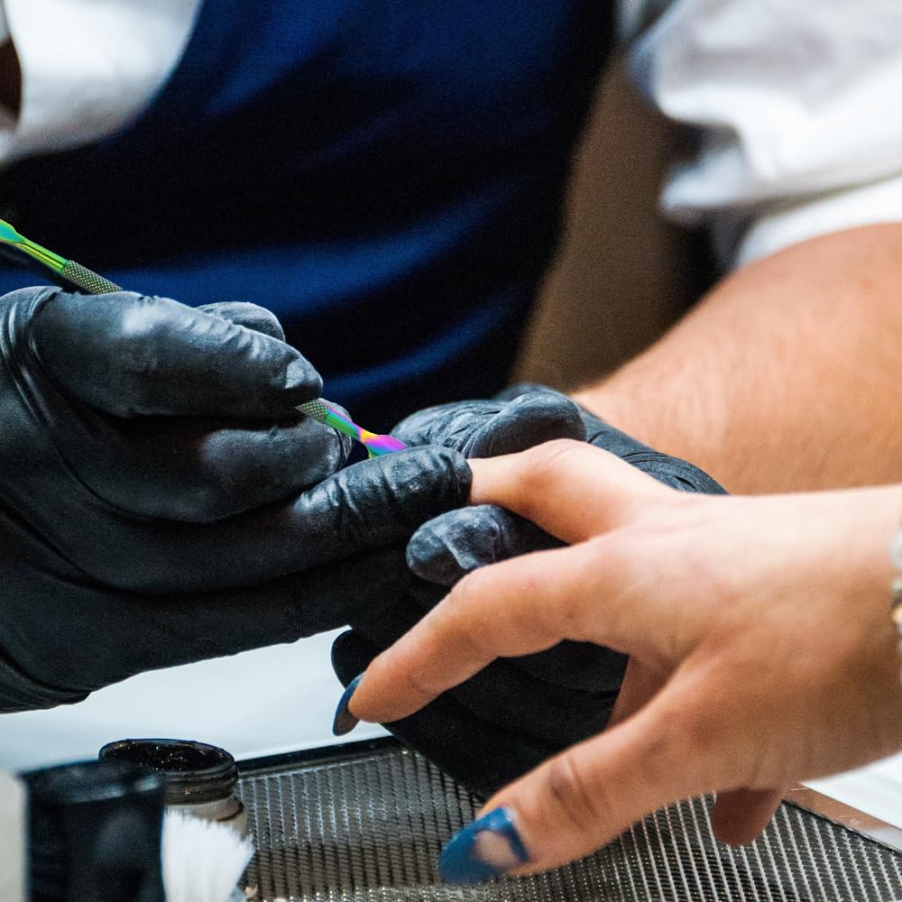 8 Pieces Nail Cuticle Pusher Stainless Steel Nail Polish Cuticle Remover Double Ended Manicure Nail Pedicure Tool Metal Cuticle Peeler Scraper for Fingernails and Toenails (Rainbow)