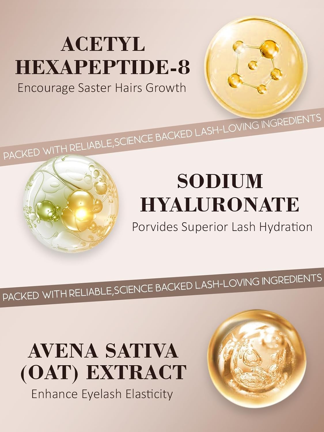 Lash Serum for Eyelash Growth - Natural Lash Enhancing Treatment for Thicker Longer Fuller Looking Eyelashes & Advanced Formula Vegan & Cruelty-Free for Sensitive Eyes, Nightly Use Girls (5ML)