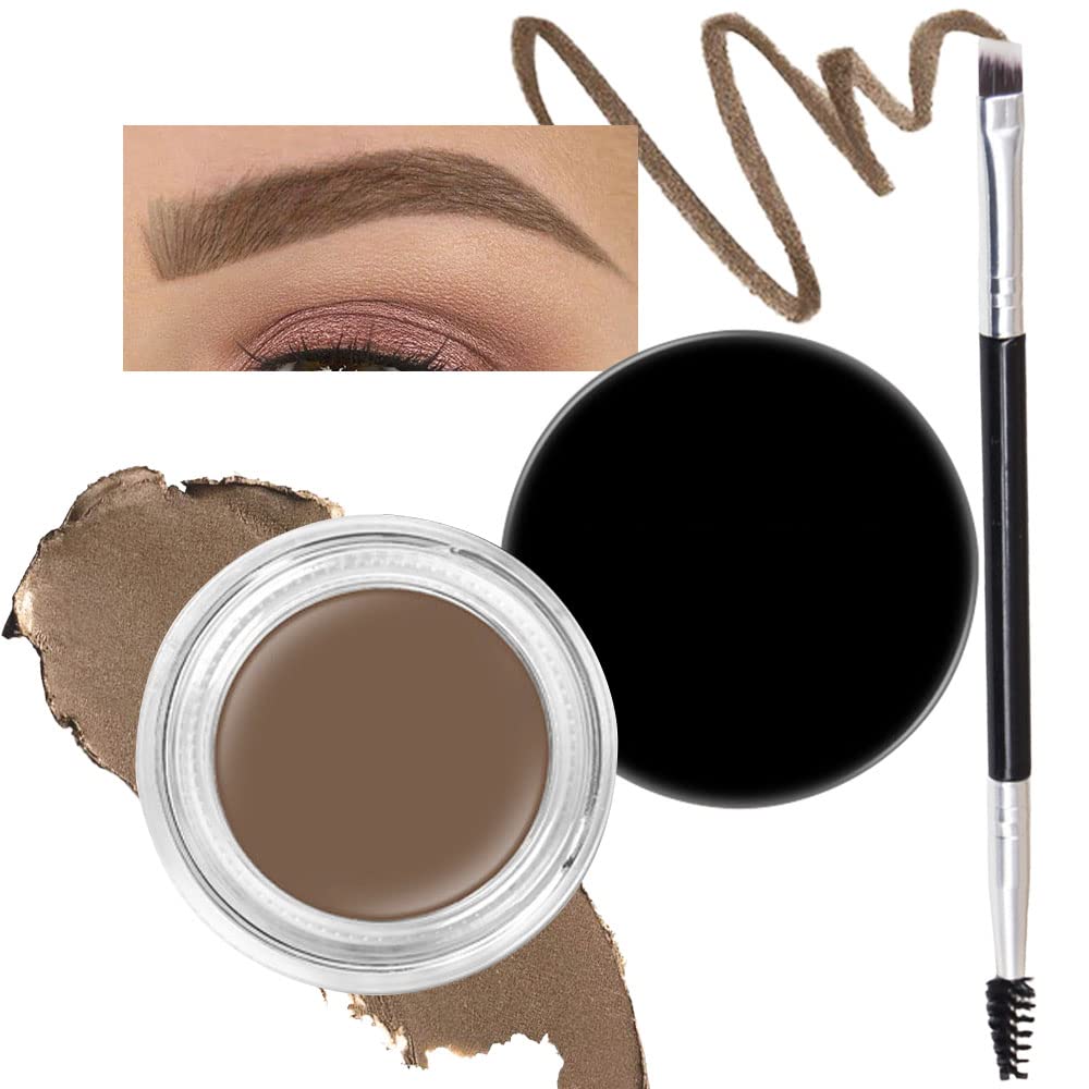 evpct Taupe Eyebrow Powder Pomade Gel Shaper Makeup Kit with Dual-ended Brush, Eyebrow Stencil Kit for Women Shaping, Eye Brow Pomade Stencil Shaper Tinting kits for Women, Long Lasting Waterproof