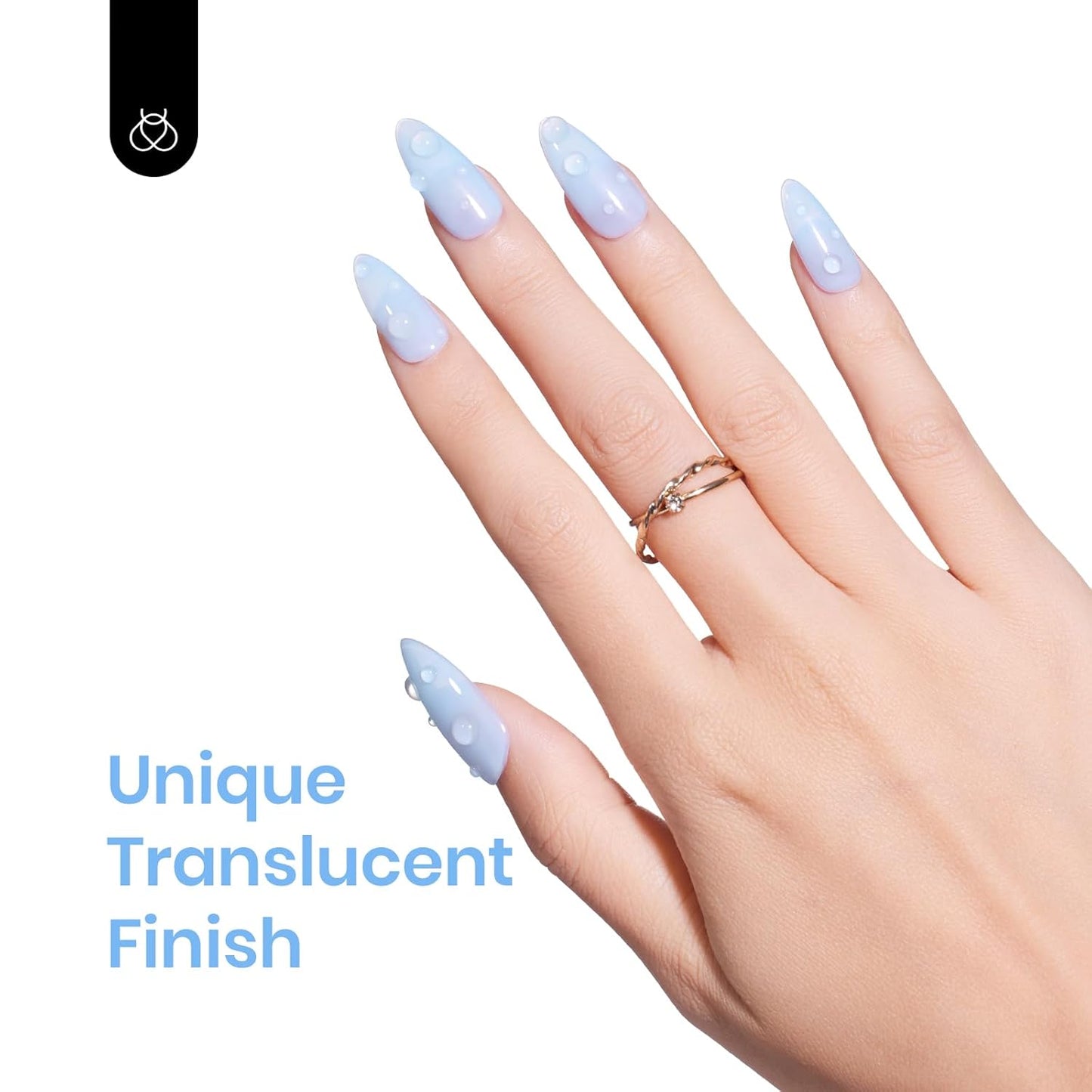 Beetles Blue Jelly Gel Nail Polish, 1Pcs 15ml Blueberry Milk Nails Sheer Neutral Translucent Hazy Blue Gel Polish Soak Off Summer Nail Art Manicure Salon Home DIY Nail Uv Lamp 0.51 fl.Oz