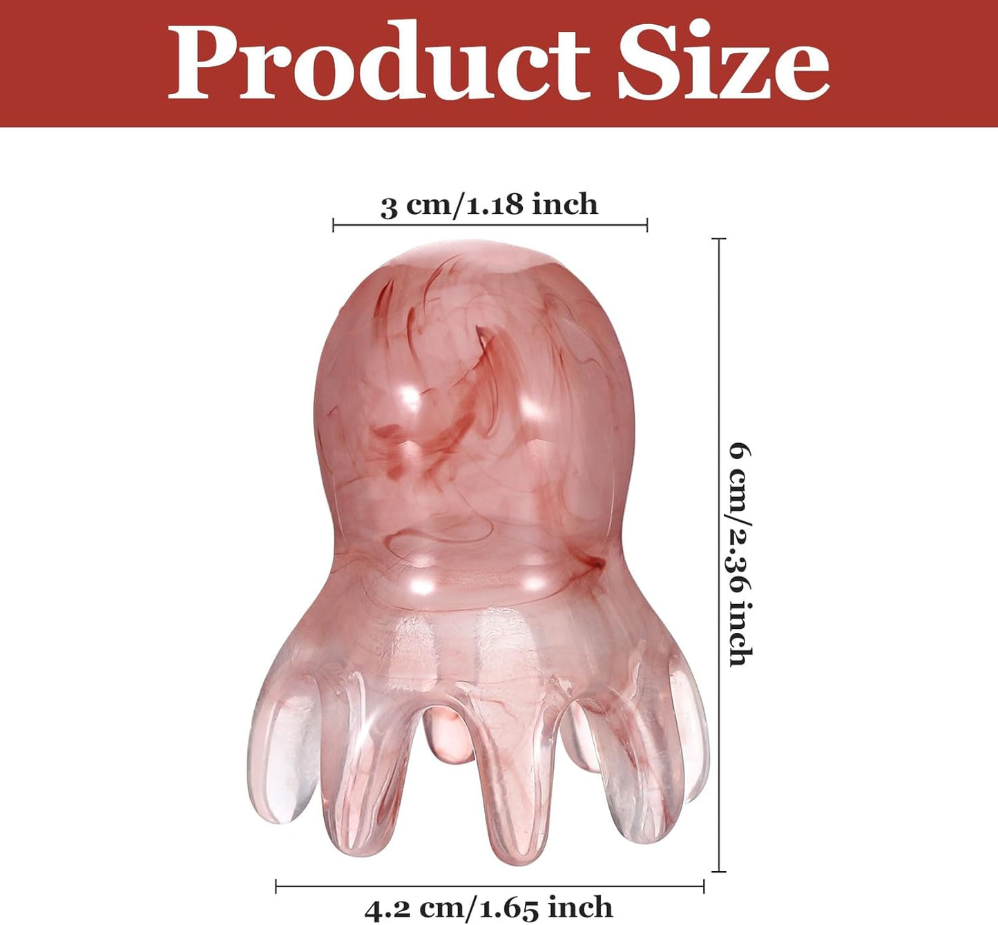 2 Pcs Octopus scalp massager, Portable scalp scrubber massage tool Headache and Stress Relief, silicone hair head massager scalper Acupressure Comb, Deep Relaxation acupressure tool Home Office