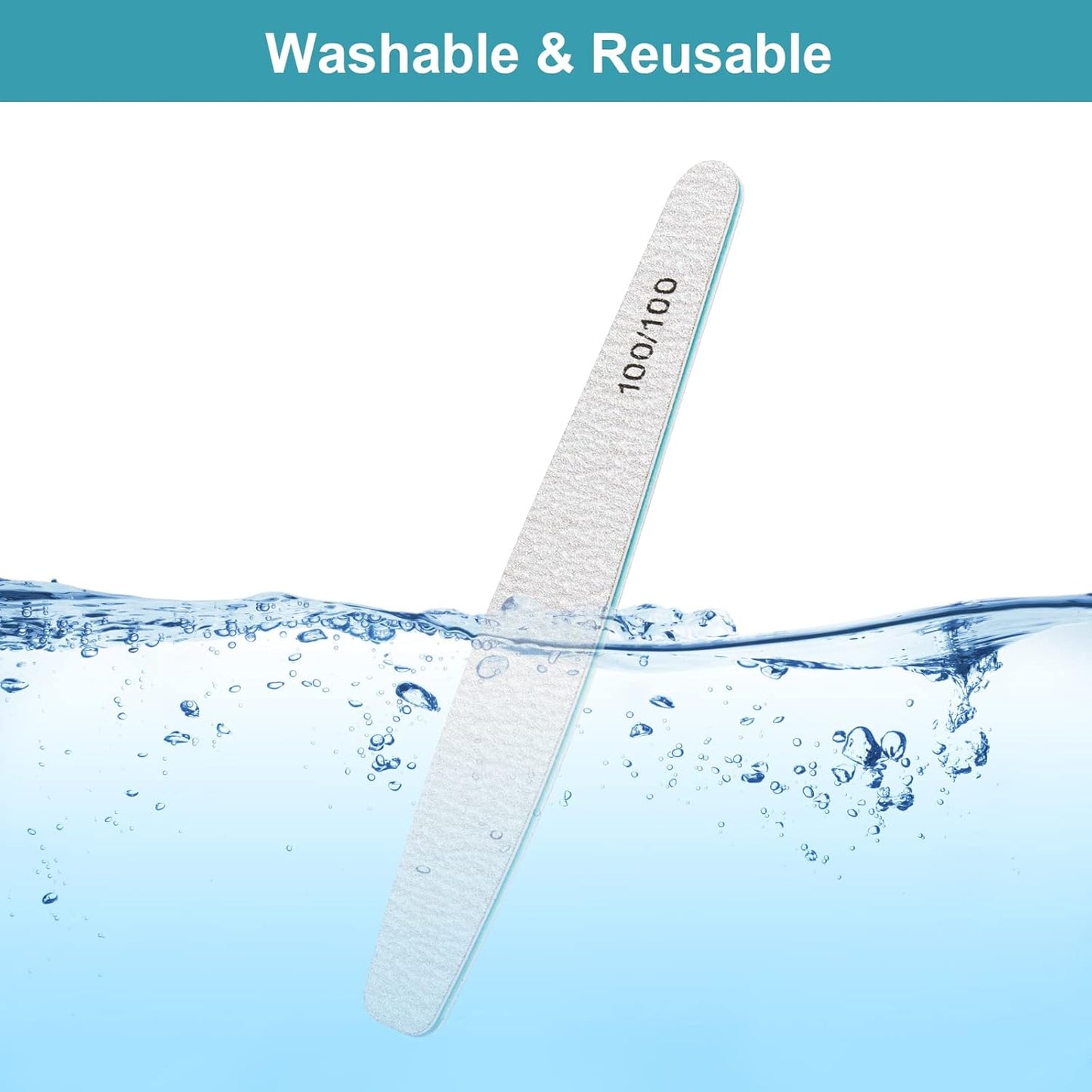 15pcs 100/100 Grit Nail Files for Acrylic Natural Nails, Double Sided Coarse Emery Boards for Natural Nails Manicure Nail Supplies for Home & Salon (limas para manicura)