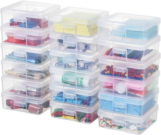 18 Pack Small Plastic Storage Containers Clear Arts & Crafts Storage Boxes & Organizers Stackable Small Containers With Lids For Organizin (Set 1)
