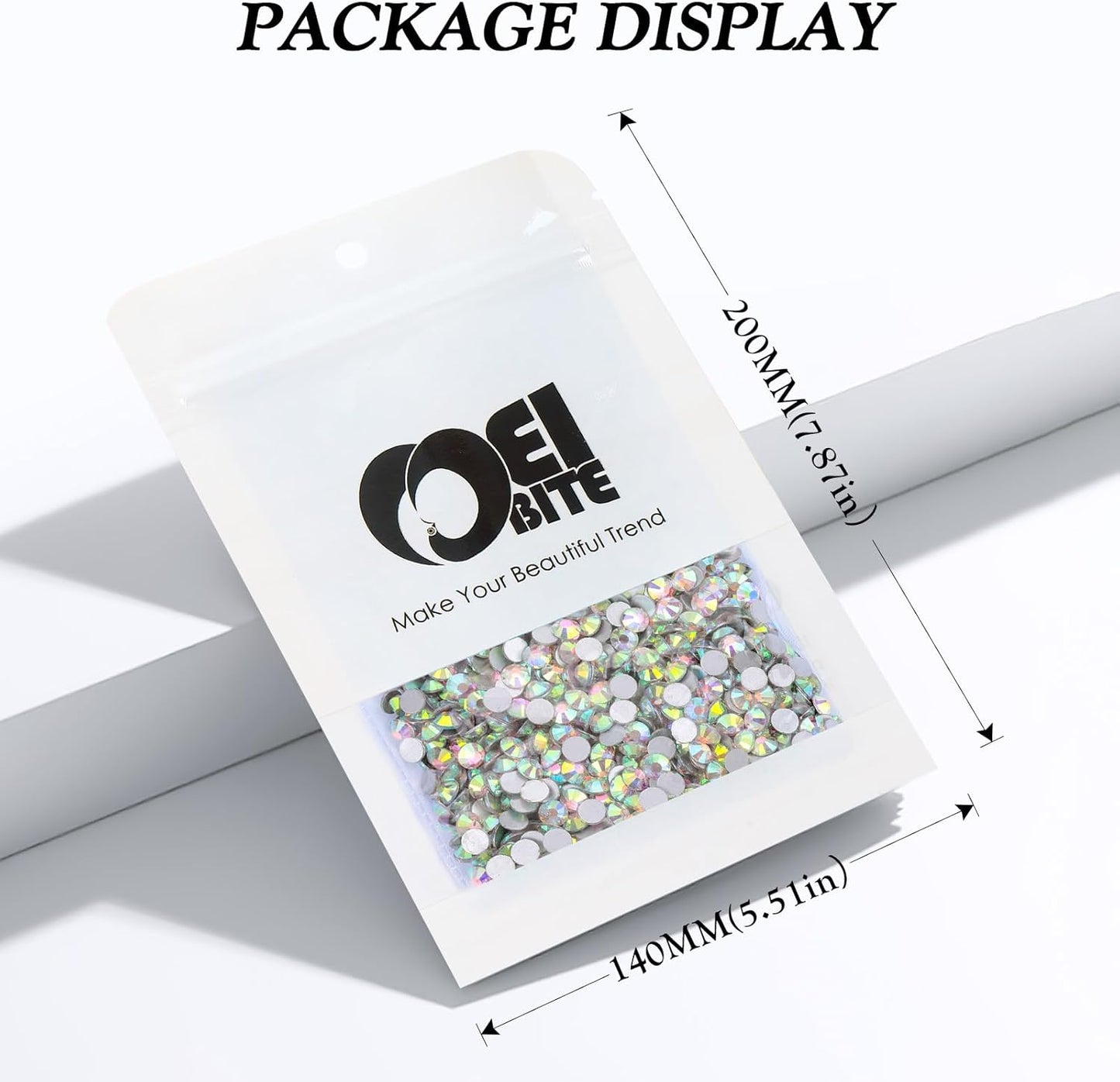 Crystal AB Flatback Rhinestones, Glass Rhinestones for Nail Art and Craft, Glue Fix, Loose Crystal Gemstones(Crystal AB, SS16, 2880pcs, 3.8-4.0mm)