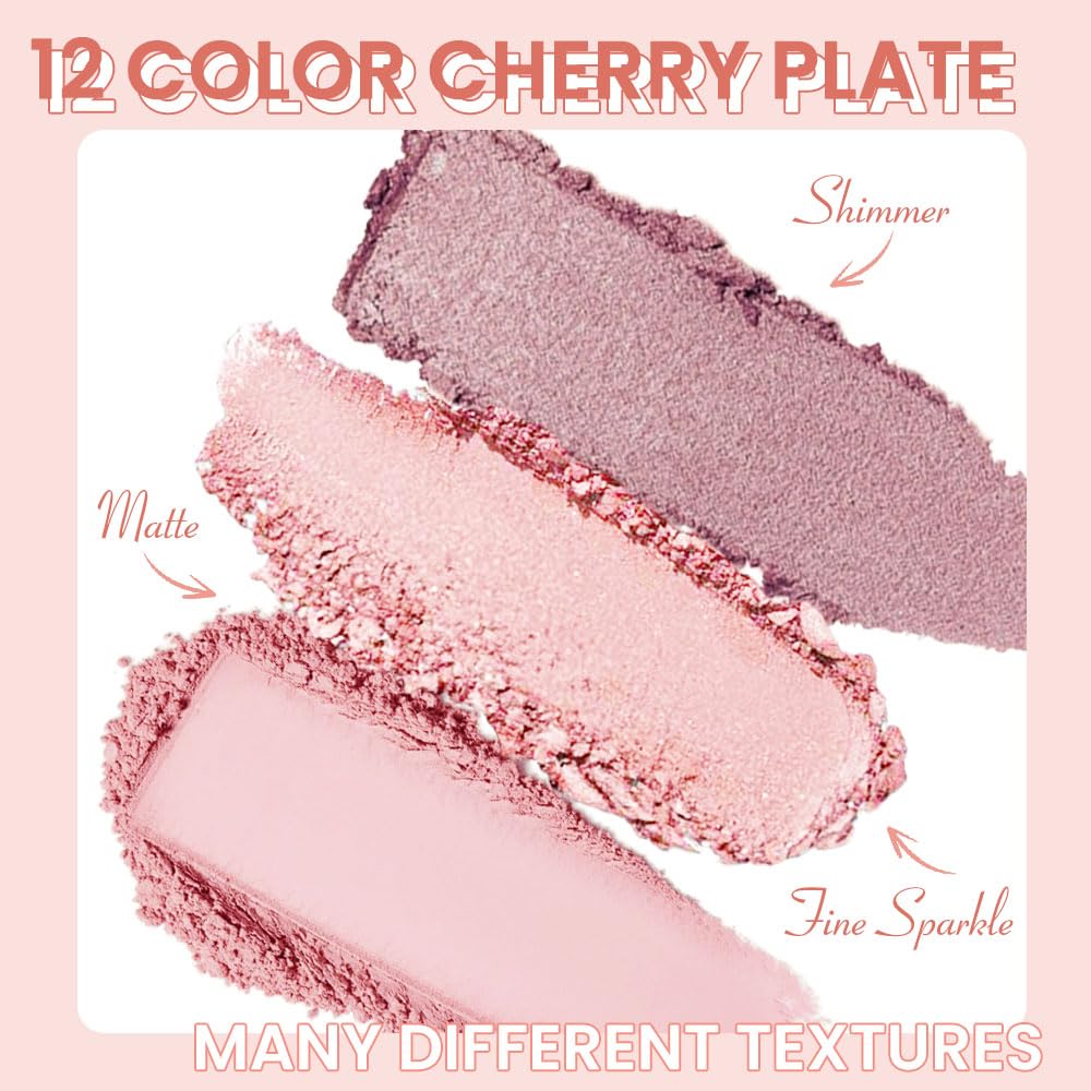 AMY'S DIARY 12Color Light Pink Purple Eyeshadow Palette, Long-Lasting, and Highly Pigmented. Elevate Your Eye Makeup– Unleash Your Unique Style (07#)