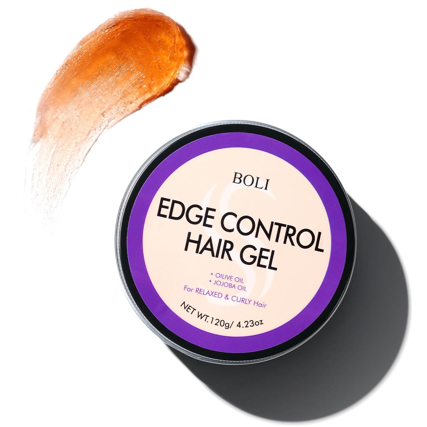 BOLI Strong Hold Edge Control Gel for Women, Styling Wax - Non-Greasy, Non-Flaking, No White Cast, Long Lasting, Shine & Smooth for All Hair Types (120g)