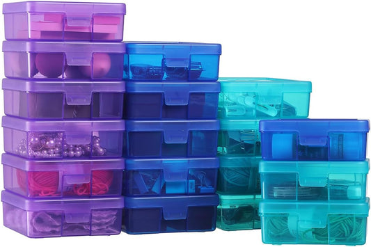 18 Pack Small Plastic Storage Containers Clear Arts & Crafts Storage Boxes & Organizers Stackable Small Containers With Lids For Organizin (Set 4)