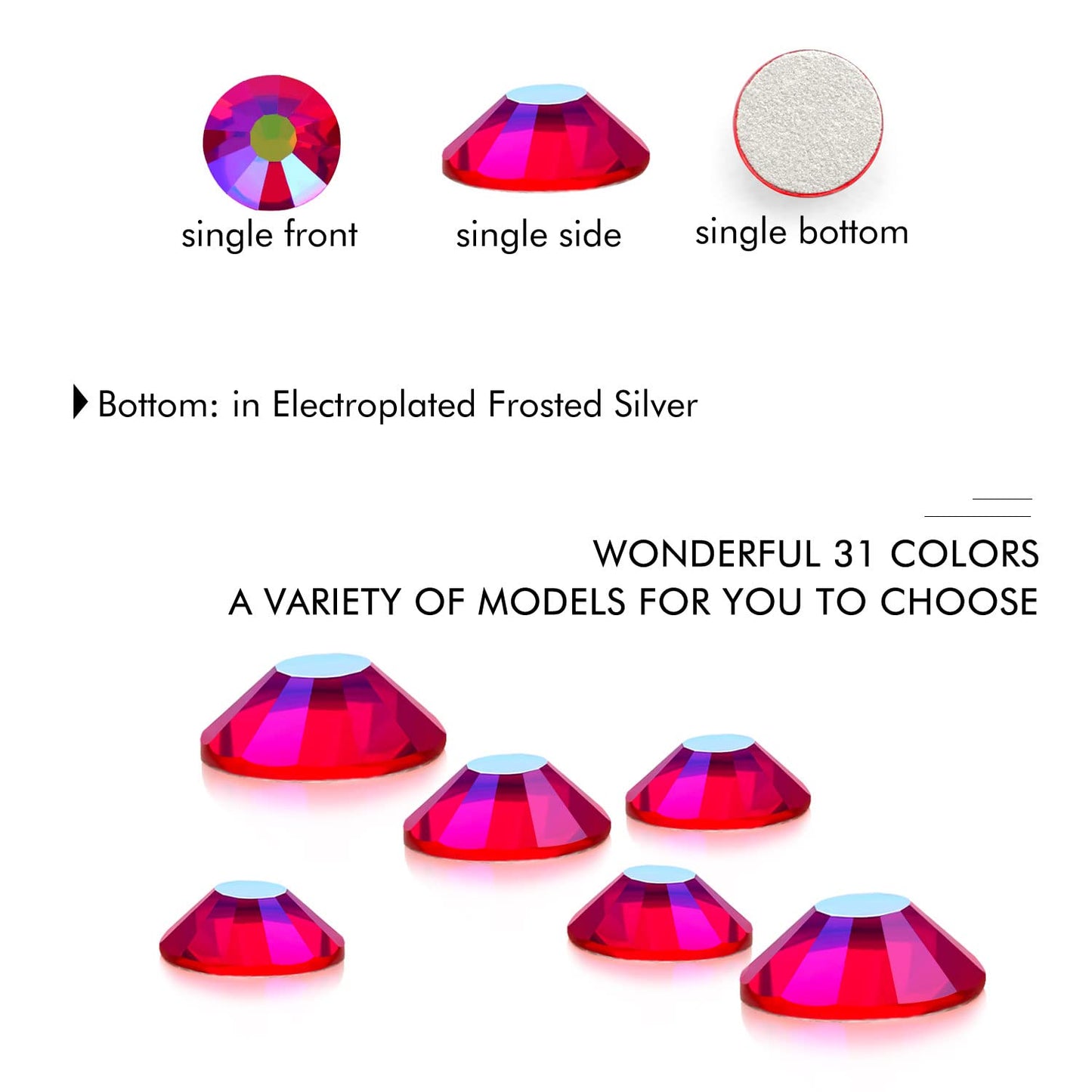 1440Pcs Red Ab Crystal Rhinestones,Glass Flatback Rhinestones Gemstones for Nail Face Makeup Art Crafts Clothes Decoration -(SS12,3.0mm,Red Ab)