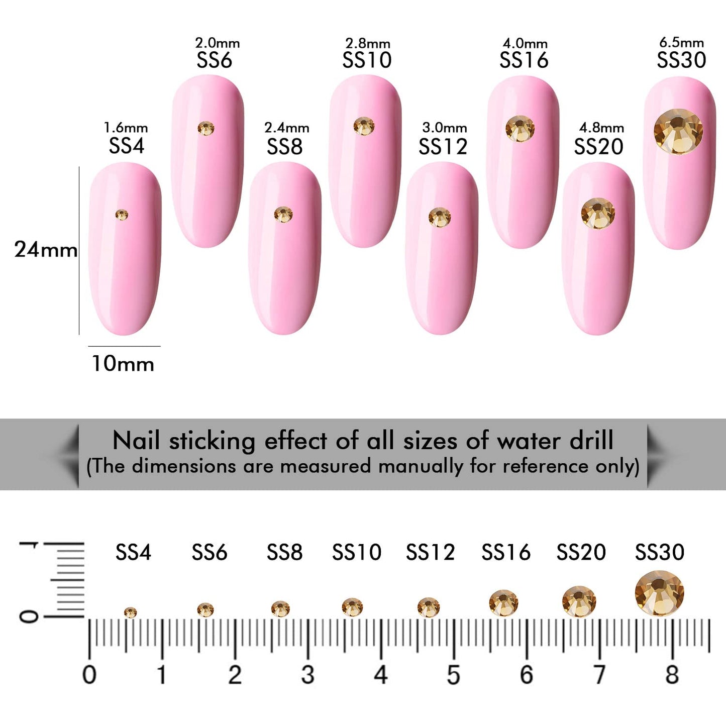 1440Pcs Topaz Crystal Rhinestones,Glass Flatback Rhinestones Gemstones for Nail Face Makeup Art Crafts Clothes Decoration -(SS16,4.0mm,Topaz)