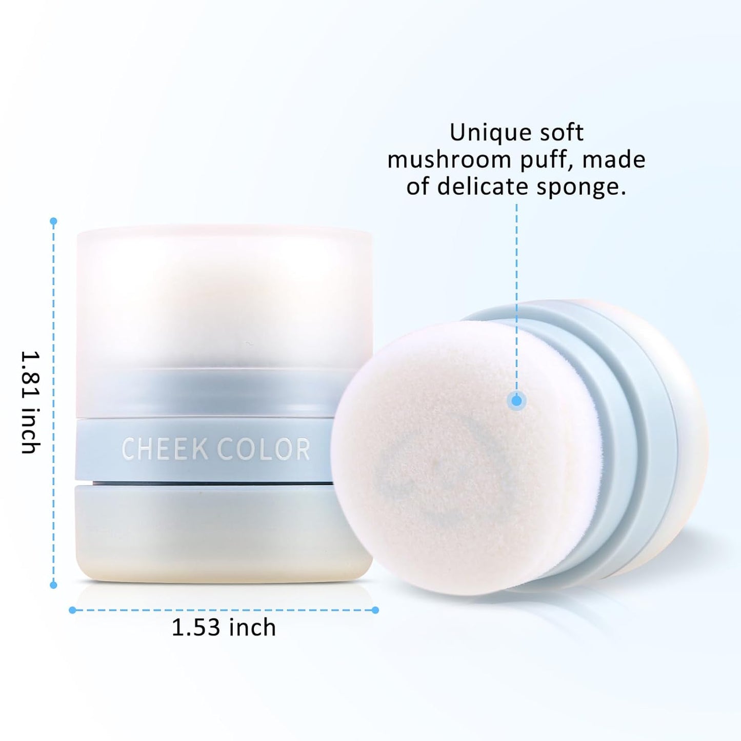 Boobeen Powder Blush for Cheeks, Air Cushion Matte Blush, Natural Highly Pigmented Blush Makeup Easy to Blend, Loose Blush Compact Long-lasting