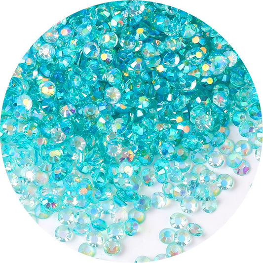 4500 Pcs SS12 3mm AB Flatback Rhinestones for Nails Art Crafts Transparent Glitter Round Gems Crystals DIY Clothes Shoes(Clear Aqua Blue AB)