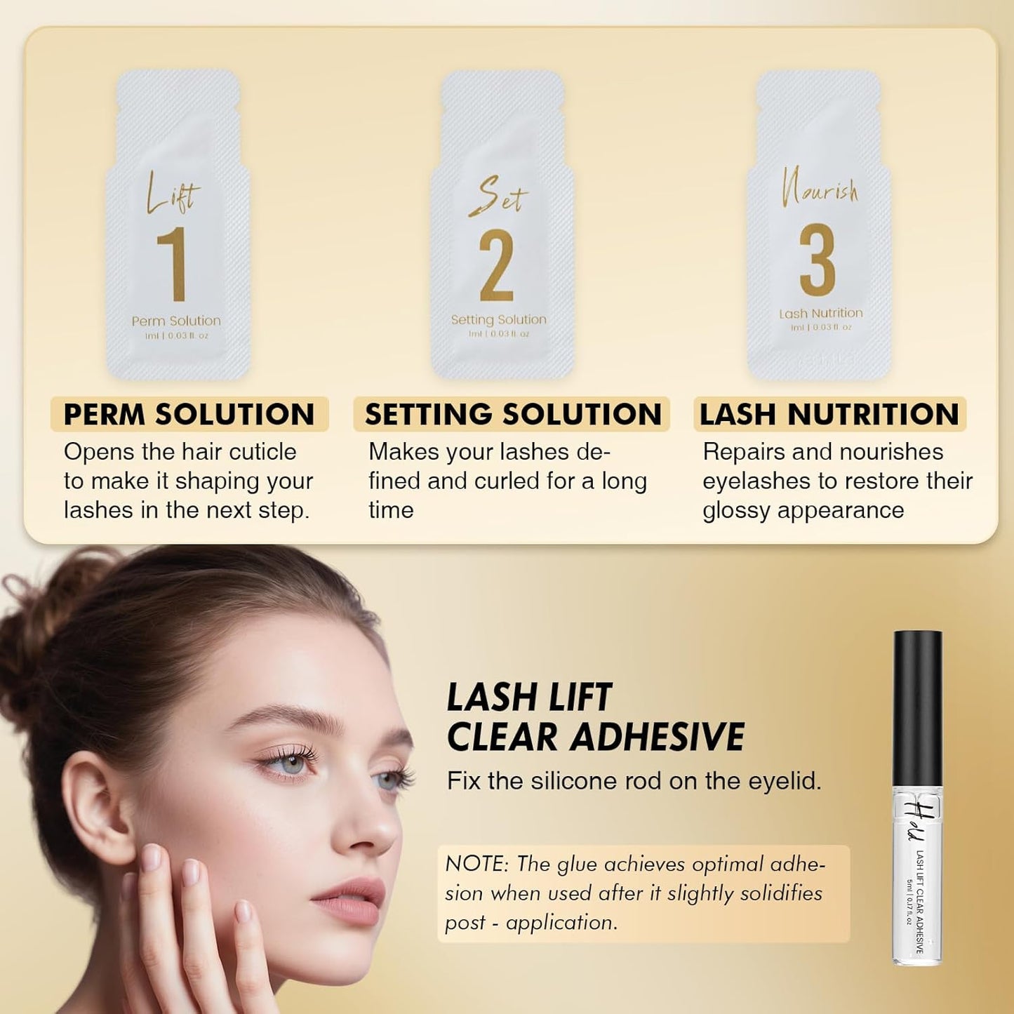 Brow Lamination Kit Lash Lift Kit, Sachet Refill Eyelash Perm Kit for Natural Curling Long-Lasting, Instant Eyelash Lift Kit, Brow Perm Kit for Salon-Quality Results at Home