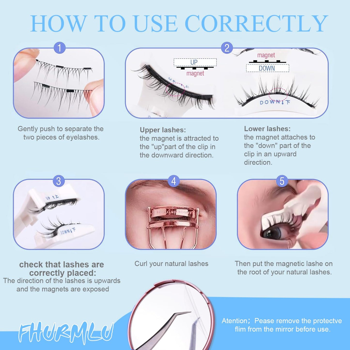 Ealra Craft Magnetic Eyelashes with Applicator,No Glue Needed Soft Lashes Kit,Reusable Magnet Eyelashes Natural Look(Natural)