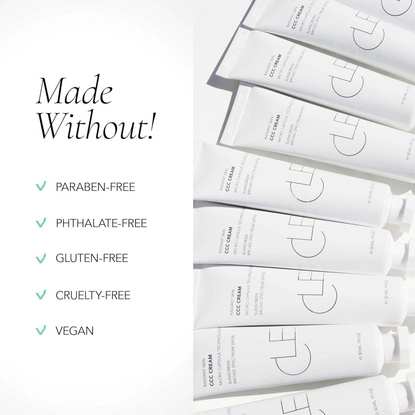 CLE Cosmetics CCC Cream (Warm Medium Deep 401 / SPF 50) - Color Correcting With Lightweight, Hydrating, Light to Medium Coverage Foundation - BB & CC Hybrid - 1 fl oz