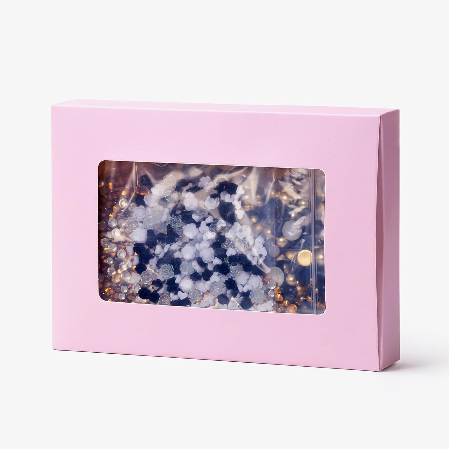 160g Gold Black Flatback Pearls Rhinestones with Gel for Crafts Mixed Size 3mm-10mm AB Color Round Half Pearls Flatback Pearl Beads and Resin Rhinestones Set for Face Art