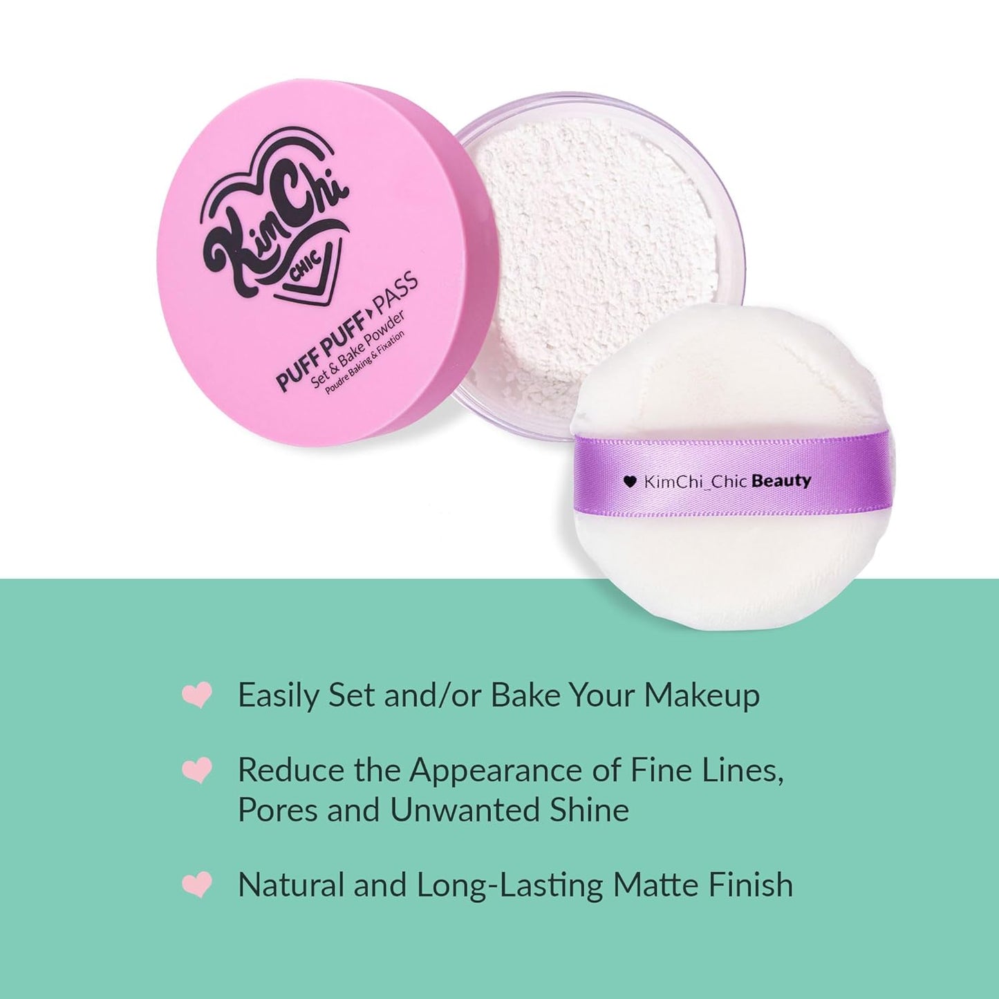 Kimchi Chic Beauty Puff Puff Pass Set and Bake Setting Powder for Makeup, Extra Fluffy Loose Face Powder Poof, Soft Natural Face Makeup for Uneven Skin Tone, 01 Ivander