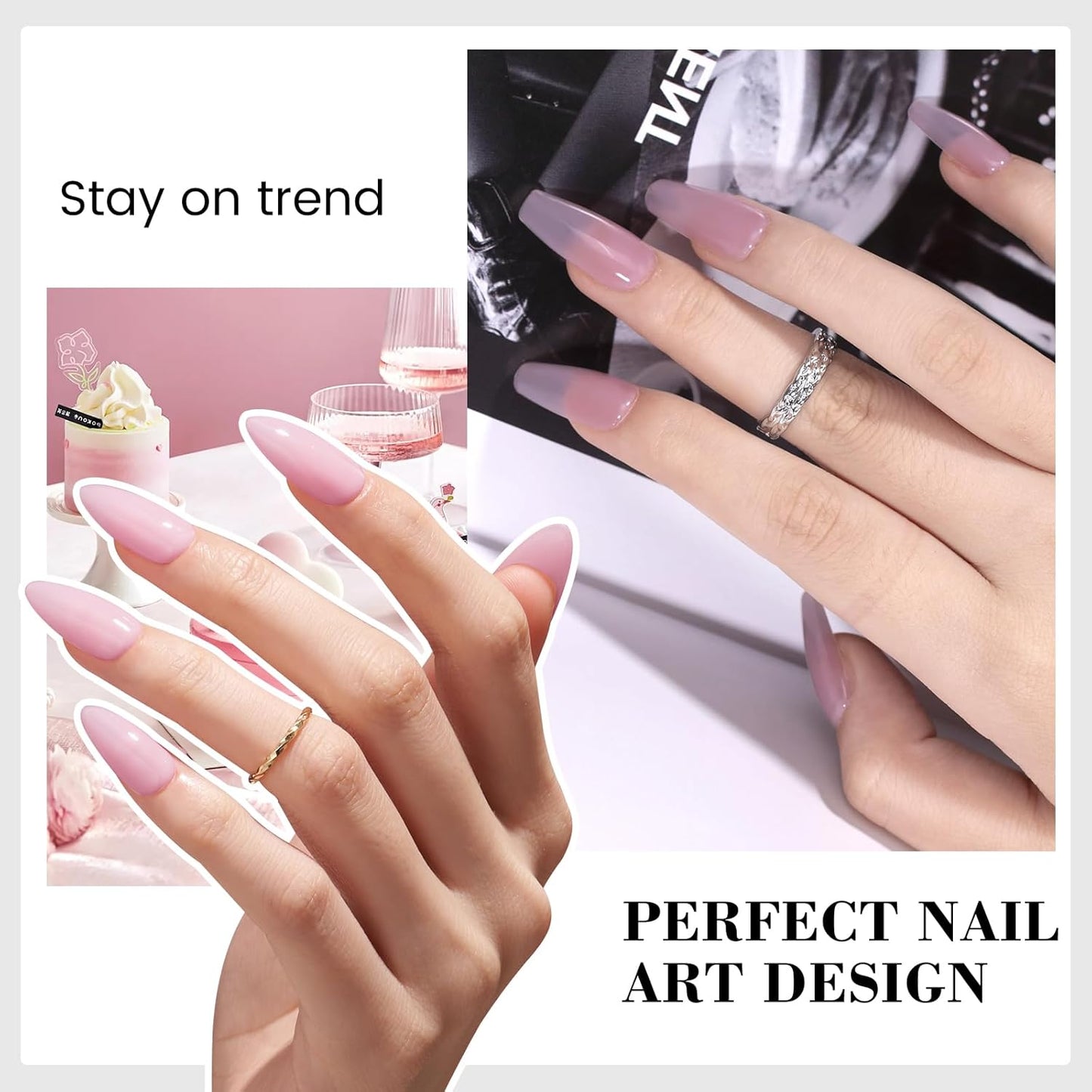 HEMA and TPO Free Nude Pink Gel Nail Polish - 18 ML Jelly Milky Pinky Taupe Nail Polish Gel, Long Lasting Neutral Sheer Clear Color Soak Off Cured for Summer Home Nail Art Salon DIY