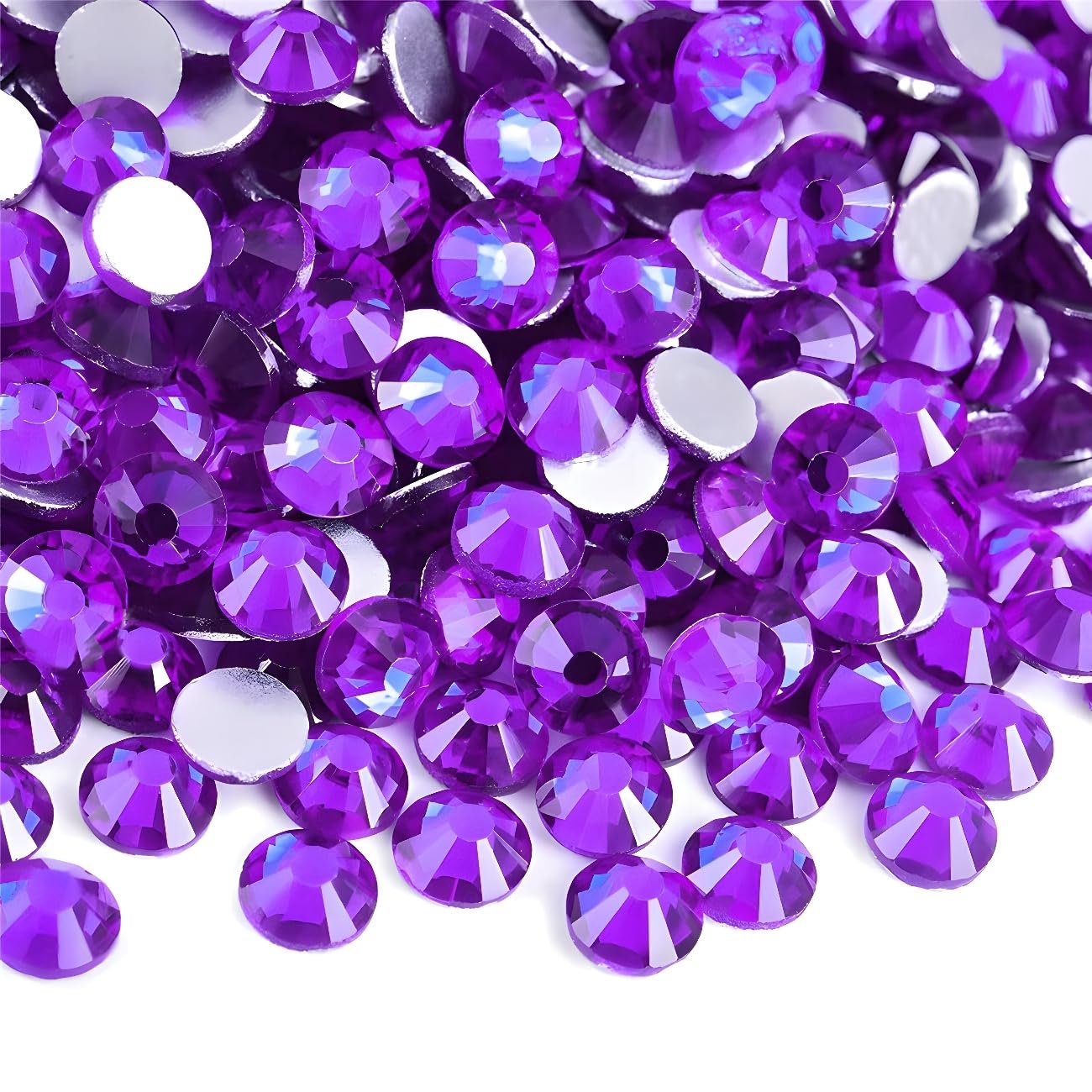 Flatback Rhinestones Round Gems for Nails Art and Crafts 620Pcs SS30 6mm Glitter Crystals Stone DIY Bags Clothes Shoes (Purple)