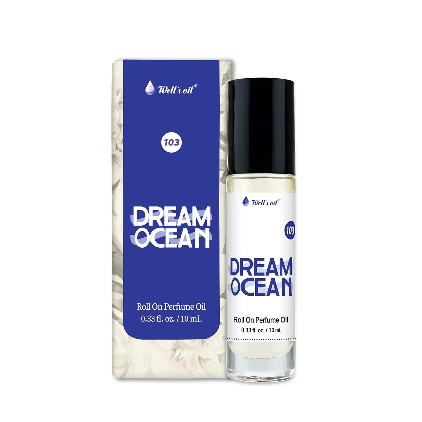 Well's Oil Roll-On Perfume Oil (Dream Ocean) | Sea Notes | Long-Lasting | Paraben-Free | 0.33 Fl Oz / 10 ml