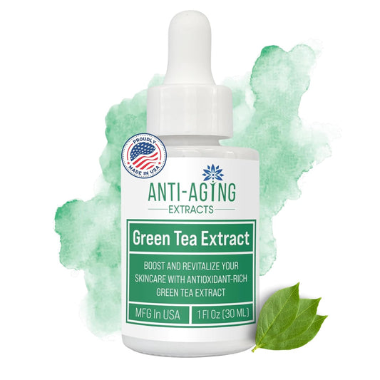 Green Tea Extract for Skin – Alcohol-Free, Cold-Processed Antioxidant Serum with USDA Organic Leaves – Cosmetic Grade for Face and DIY Skincare Formulations - 1 fl oz