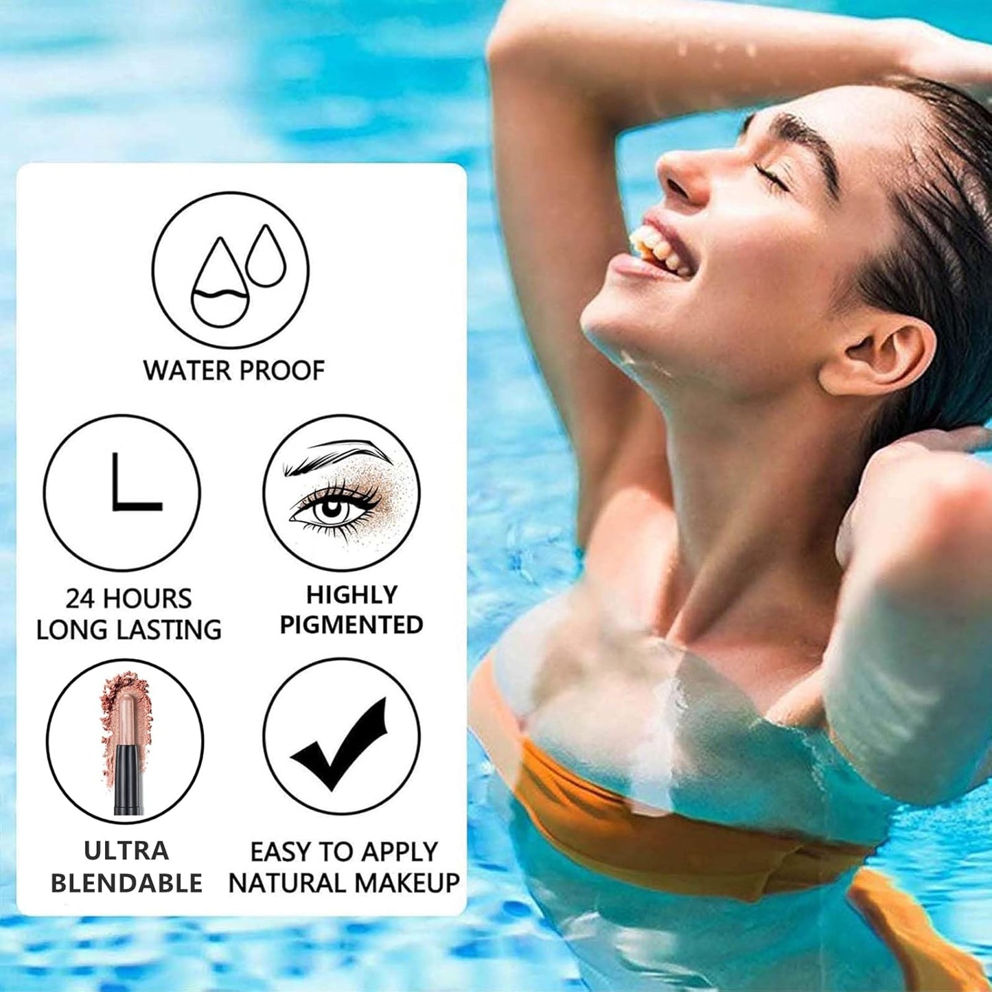 Green Eyeshadow Stick Makeup, Cream Shimmer Eye Shadow Pencil, Hypoallergenic Waterproof Long Lasting Crayon, Smooth Glitter Primer Palette Eyeliner Make up